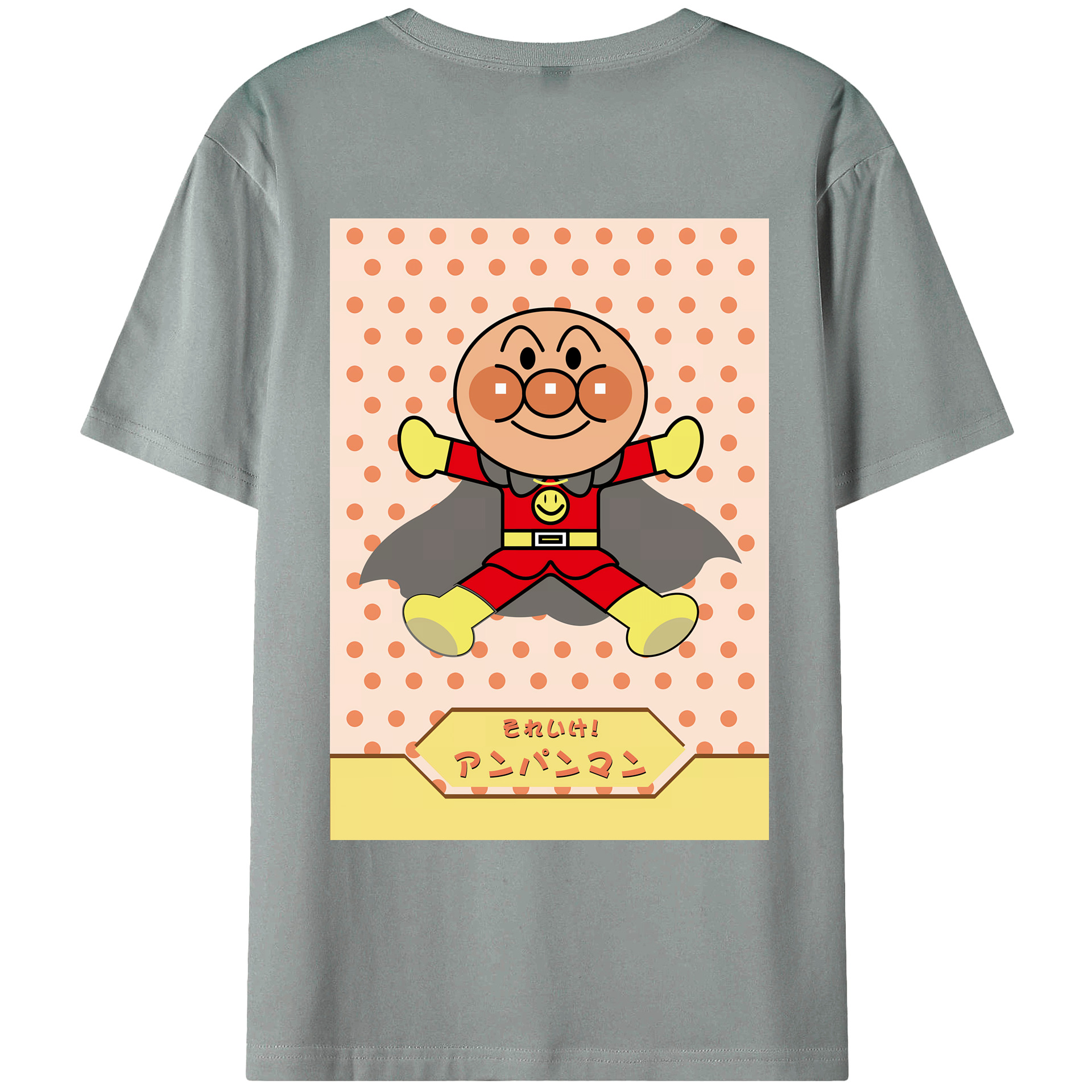 （画像用） アンパンマン Anpanman 綿100％ メンズ半袖Tシャツ（バックプリント） 通気性